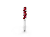 White gold Marquise and Round Ruby Vine Eternity Band with Prong Setting_8