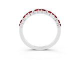 White gold Marquise and Round Ruby Vine Eternity Band with Prong Setting_9