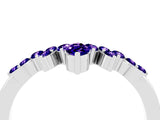 White gold Marquise and Round Tanzanite Chevron Band with Prong Setting_10