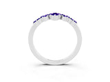White gold Marquise and Round Tanzanite Chevron Band with Prong Setting_9