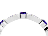 White gold Marquise and Round Tanzanite Milgrain Band with Bezel Setting_10
