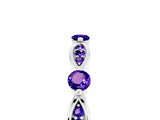 White gold Marquise and Round Tanzanite Milgrain Band with Bezel Setting_11