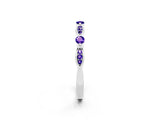 White gold Marquise and Round Tanzanite Milgrain Band with Bezel Setting_20
