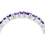White gold Marquise and Round Tanzanite Vine Eternity Band with Prong Setting_10
