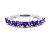 White gold Marquise and Round Tanzanite Vine Eternity Band with Prong Setting_6