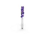 White gold Marquise and Round Tanzanite Vine Eternity Band with Prong Setting_8