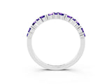 White gold Marquise and Round Tanzanite Vine Eternity Band with Prong Setting_9