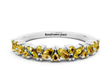 White gold Marquise and Round Yellow Sapphire Vine Eternity Band with Prong Setting_18