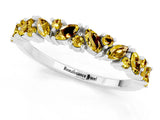 White gold Marquise and Round Yellow Sapphire Vine Eternity Band with Prong Setting_19