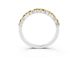 White gold Marquise and Round Yellow Sapphire Vine Eternity Band with Prong Setting_21