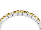 White gold Marquise and Round Yellow Sapphire Vine Eternity Band with Prong Setting_22