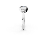 White gold Milgrain Asscher Cut Diamond Ring with Tapered Pave Band and Four Prong Setting_8