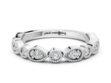 White gold Milgrain Bezel Set Pear and Round Diamond Eternity Band_21