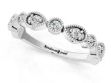 White gold Milgrain Bezel Set Pear and Round Diamond Eternity Band_22