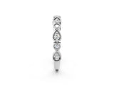 White gold Milgrain Bezel Set Pear and Round Diamond Eternity Band_23