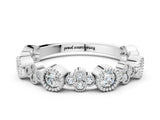 White gold Milgrain Bezel Set Round Diamond Cluster Eternity Band_21