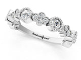White gold Milgrain Bezel Set Round Diamond Cluster Eternity Band_22