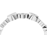 White gold Milgrain Bezel Set Round Diamond Cluster Eternity Band_25