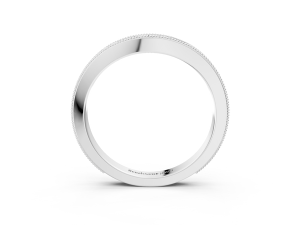 Platinum Milgrain Bezel Set Round Diamond Eternity Band