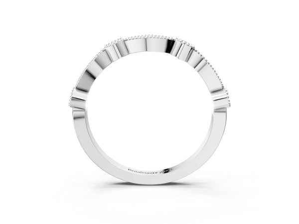 Platinum Milgrain Bezel and Marquise Diamond Band