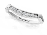 White gold Milgrain Curved Diamond Pavé Band with Round Stones_13