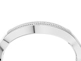 White gold Milgrain Curved Diamond Pavé Band with Round Stones_16