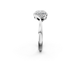 White gold Milgrain Cushion Cut Diamond Ring with Tapered Pave Band and Four Prong Setting_5