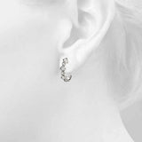White gold Milgrain Cushion and Marquise Diamond Hoop Earrings 4