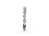 White gold Milgrain Diamond Geometric Stackable Band with Round Cut Stones and Bezel Setting_14