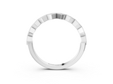 White gold Milgrain Diamond Geometric Stackable Band with Round Cut Stones and Bezel Setting_15