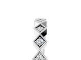 White gold Milgrain Diamond Geometric Stackable Band with Round Cut Stones and Bezel Setting_17