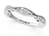 White gold Milgrain Diamond Marquise Curved Band with Pavé Setting_22