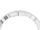 White gold Milgrain Diamond Marquise Curved Band with Pavé Setting_25