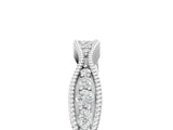 White gold Milgrain Diamond Marquise Curved Band with Pavé Setting_26