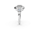 White gold Milgrain Fancy Black Asscher Cut Diamond Halo Split Shank Ring_14