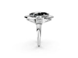 White gold Milgrain Fancy Black Marquise Cut Diamond Halo Split Shank Ring_2