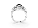 White gold Milgrain Fancy Black Pear Cut Diamond Halo Split Shank Ring_3