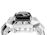White gold Milgrain Fancy Black Radiant Cut Diamond Halo Split Shank Ring_16