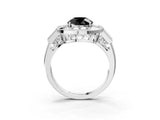 White gold Milgrain Fancy Black Round Cut Diamond Halo Split Shank Ring_15