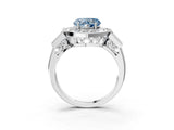 White gold Milgrain Fancy Blue Heart Cut Diamond Halo Split Shank Ring_15