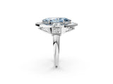 White gold Milgrain Fancy Blue Marquise Cut Diamond Halo Split Shank Ring_2