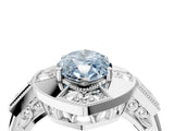 White gold Milgrain Fancy Blue Marquise Cut Diamond Halo Split Shank Ring_4