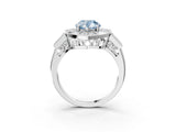 White gold Milgrain Fancy Blue Pear Cut Diamond Halo Split Shank Ring_27