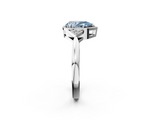 White gold Milgrain Fancy Blue Pear  Cut Diamond Ring with Tapered Pave Band and Four Prong Setting_5