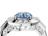 White gold Milgrain Fancy Blue Round Cut Diamond Halo Split Shank Ring_16