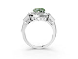 White gold Milgrain Fancy Green Heart Cut Diamond Halo Split Shank Ring_15