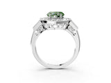 White gold Milgrain Fancy Green Heart Cut Diamond Halo Split Shank Ring_3