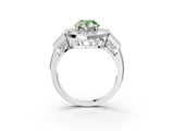 White gold Milgrain Fancy Green Pear Cut Diamond Halo Split Shank Ring_3