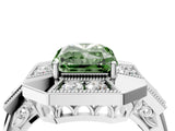 White gold Milgrain Fancy Green Radiant Cut Diamond Halo Split Shank Ring_28