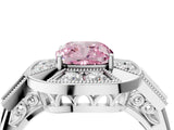 White gold Milgrain Fancy Pink Cushion Cut Diamond Halo Split Shank Ring_4